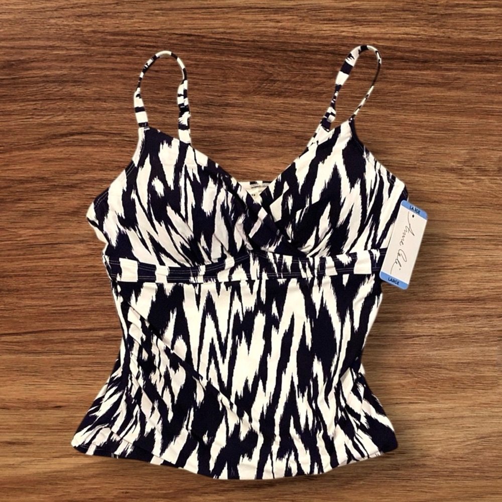Anne Cole Chic Navy Women's Swim Tankini L